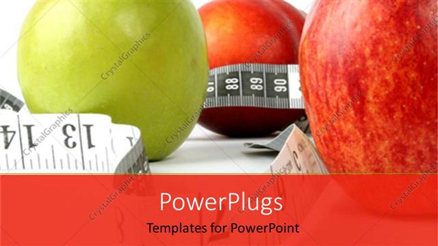  Presentation with measuring - A number of apples along with measuring tape