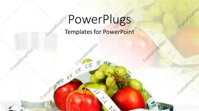  Presentation with tape - A number of apples with grapes and a measuring tape