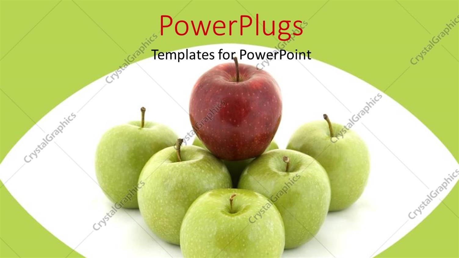 Featuring a Number of Apples with Greenish Background
