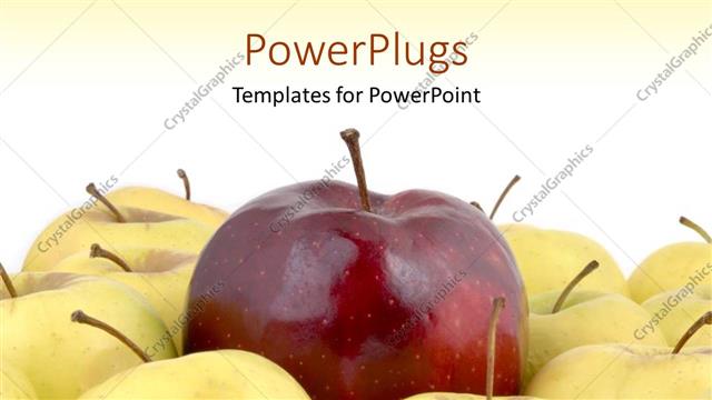  Presentation with crowd - A number of apples with a yellowish background
