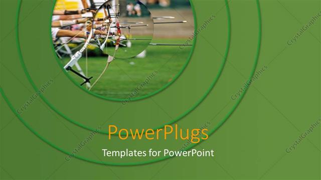  Presentation with sport - A number of archers shooting with blurred background