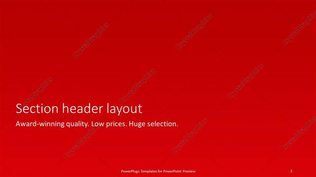 Section Header presentation slide layout