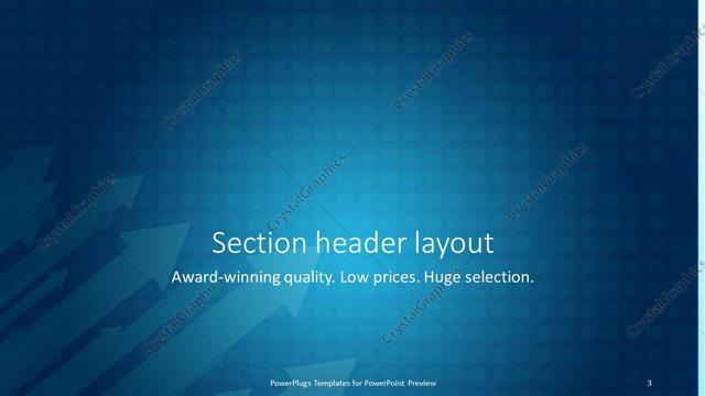 Section Header presentation slide layout