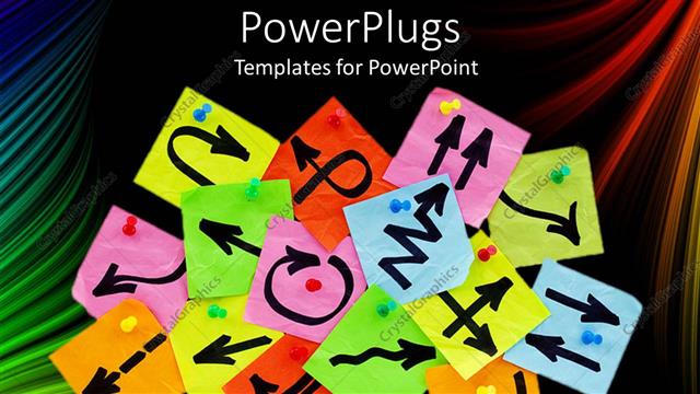  Presentation with arrows - A number of arrows on the sticky notes