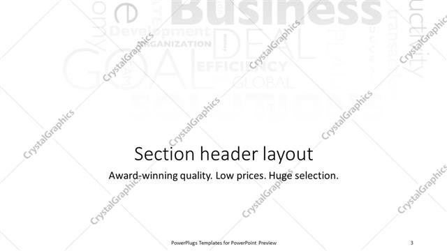 Section Header presentation slide layout
