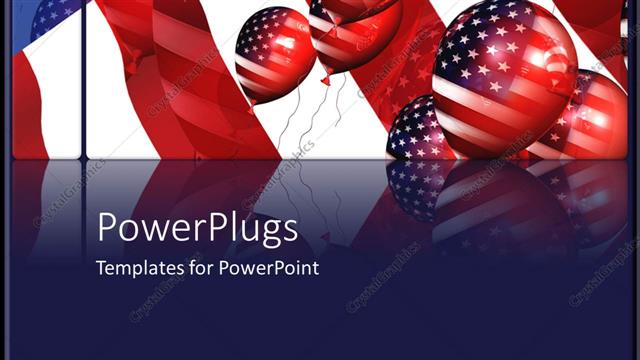  Presentation with balloon - A number of balloon shaped American flags