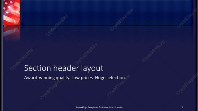 Section Header presentation slide layout