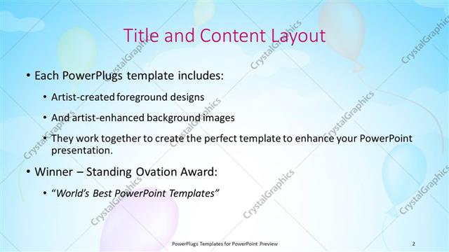 Title and Content presentation slide layout