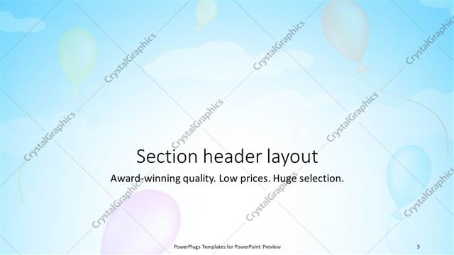 Section Header presentation slide layout