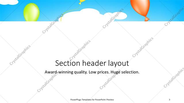 Section Header presentation slide layout