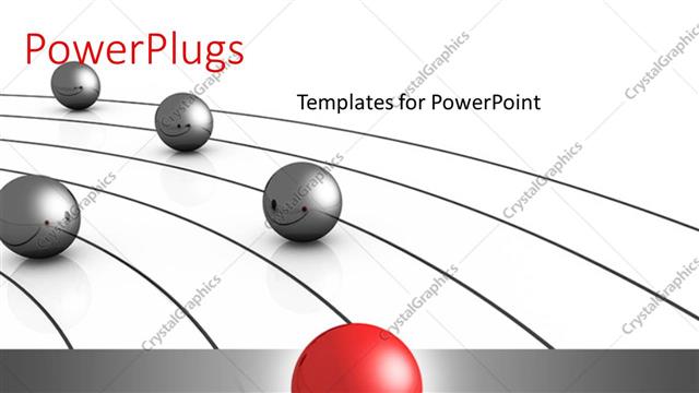  Presentation with lead - A number of balls being lead by a red one and place for text