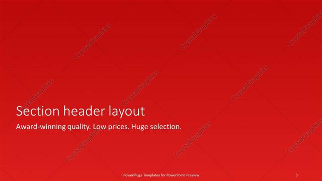 Section Header presentation slide layout