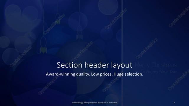 Section Header presentation slide layout