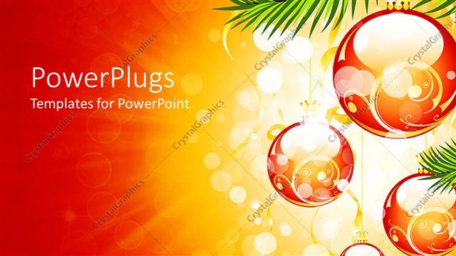  Presentation with number - A number of balls creating a Christmas background in orange shade