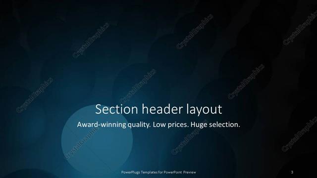 Section Header presentation slide layout