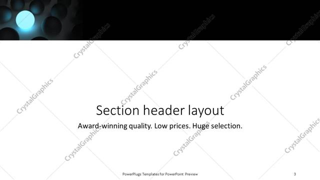 Section Header presentation slide layout