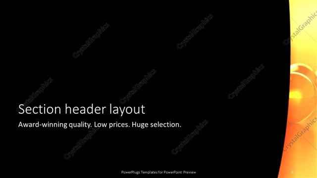 Section Header presentation slide layout