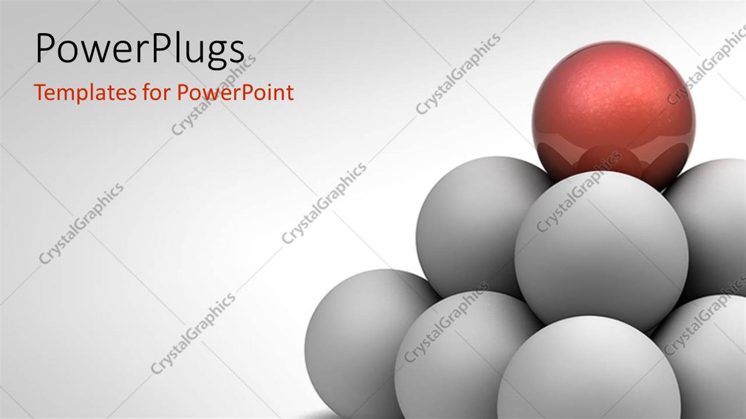 Featuring a Number of Balls with a Red One