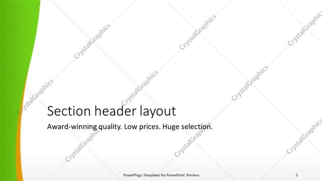 Section Header presentation slide layout