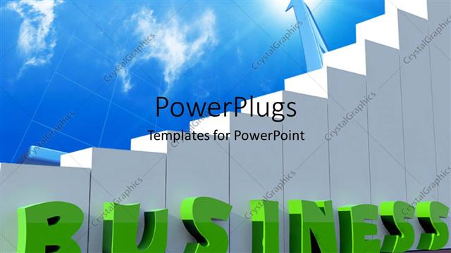  Presentation with success business - A number of bars with the word business and clouds in background