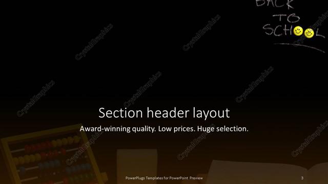 Section Header presentation slide layout
