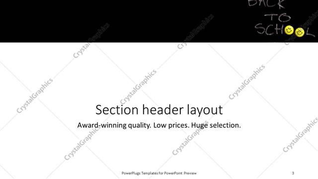 Section Header presentation slide layout