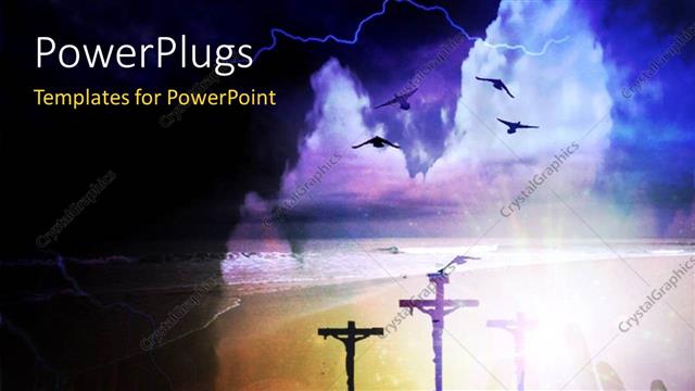  Presentation with spiritual - A number of birds with a number of crosses