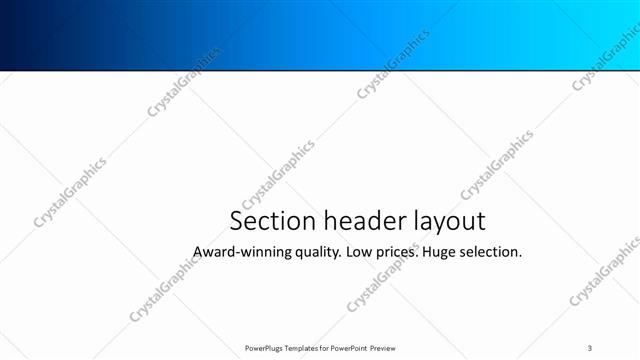 Section Header presentation slide layout
