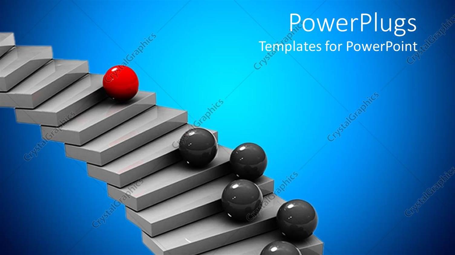 Featuring a Number of Black Balls with a Red Ball in Front