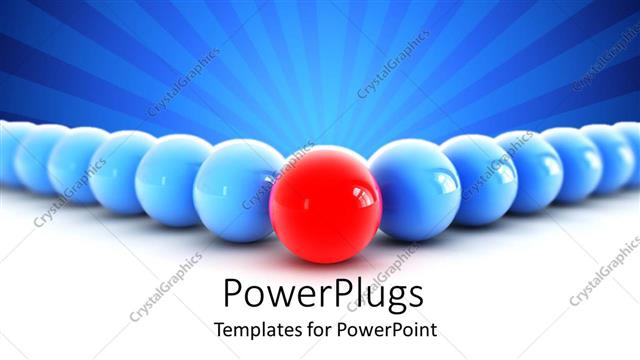  Presentation with lead - A number of blue balls being lead with a red ball
