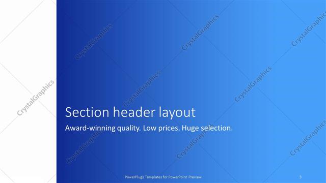 Section Header presentation slide layout