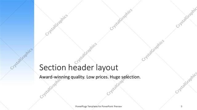 Section Header presentation slide layout