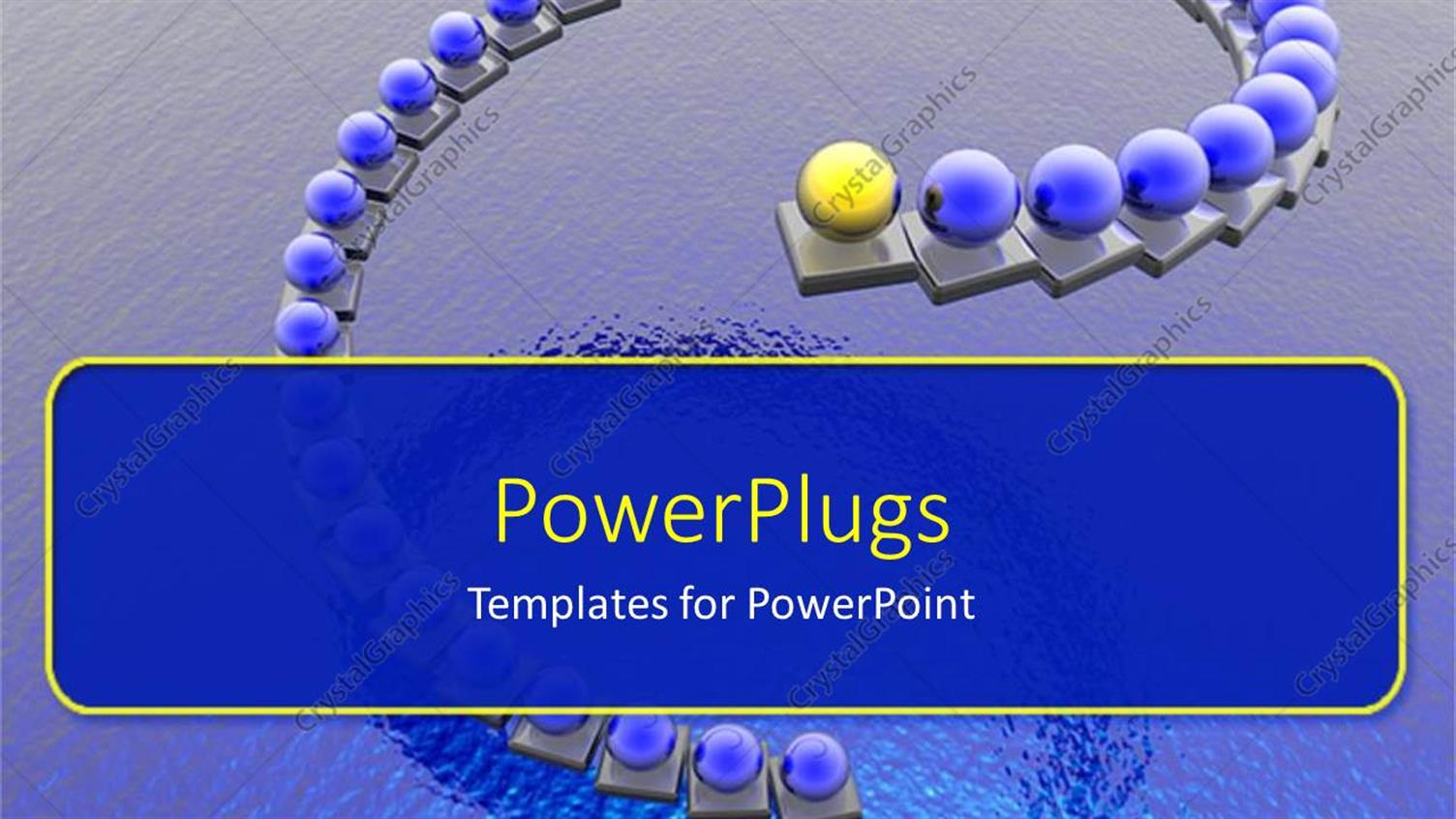 Featuring a Number of Blue Balls with a Yellow Ball in Front