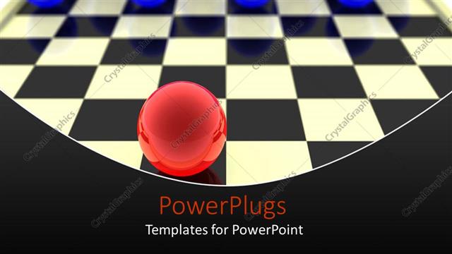  Presentation with leader - A number of bluish balls with a red one against each other