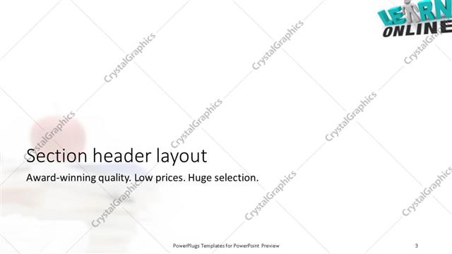 Section Header presentation slide layout