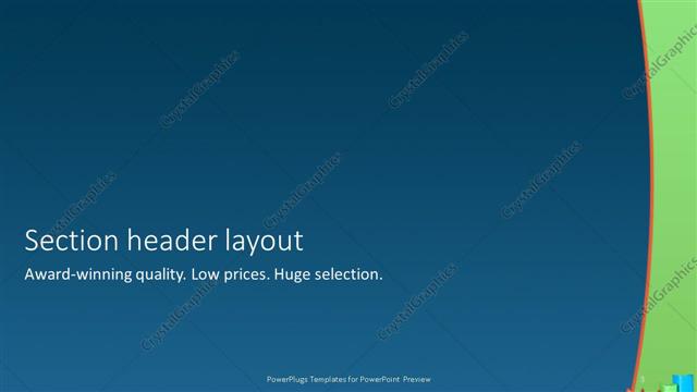 Section Header presentation slide layout