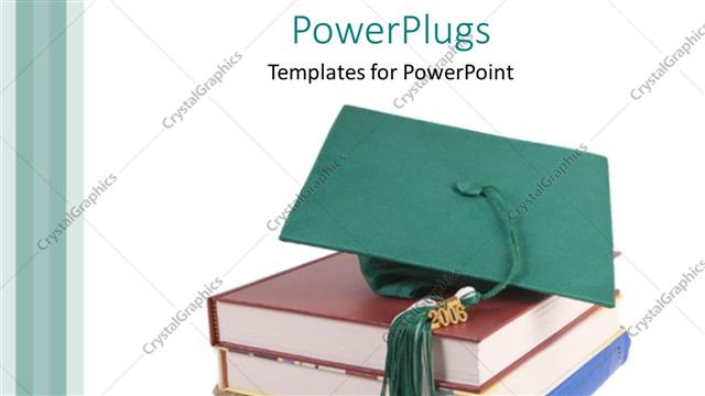  Presentation with graduation - A number of books with a graduation cap