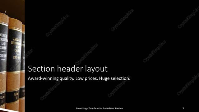 Section Header presentation slide layout