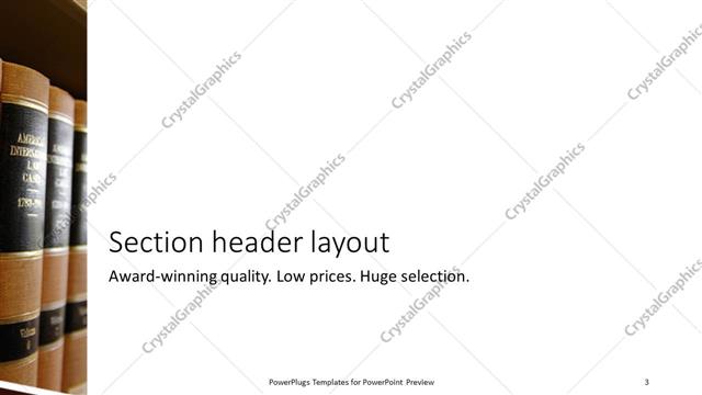 Section Header presentation slide layout