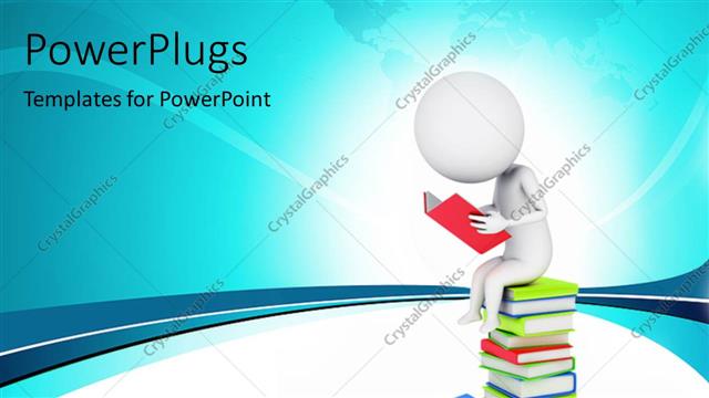  Presentation with education - A number of books and a person reading one