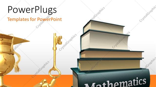  Presentation with mathematics - A number of books with white background
