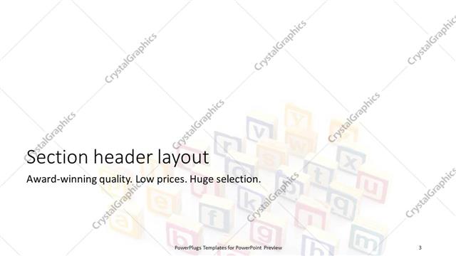 Section Header presentation slide layout