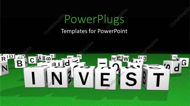  Presentation with investment - A number of boxes with alphabets written on them