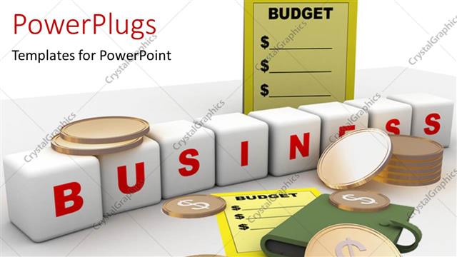  Presentation with budget - A number of boxes stating business with white background