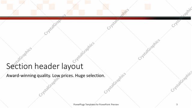 Section Header presentation slide layout