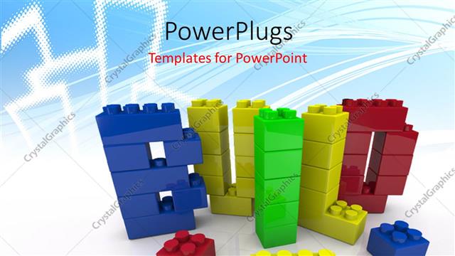  Presentation with blocks - A number of building blocks in various colors