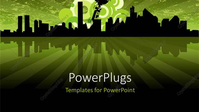  Presentation with buildings - A number of buildings in the background with their shadow