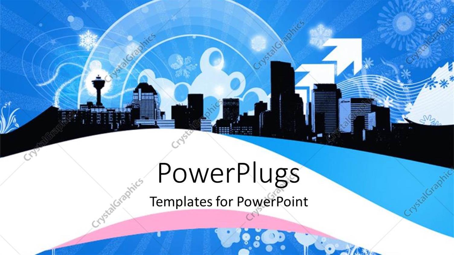 Featuring a Number of Buildings with Bluish Background