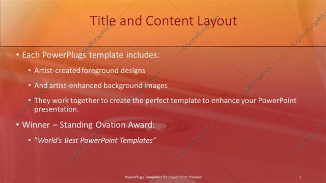 Title and Content presentation slide layout