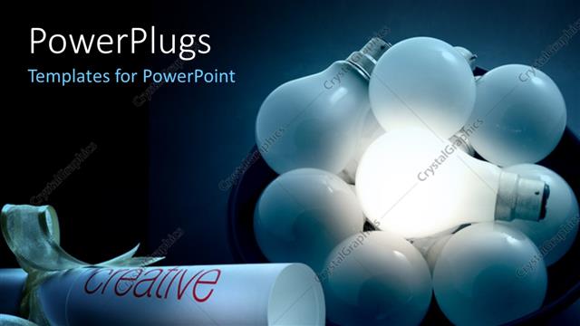  Presentation with creative - A number of bulbs glowing in the dark